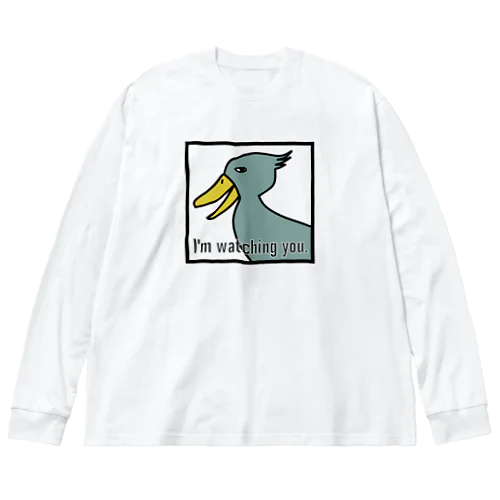 ハシビロコウさん Big Long Sleeve T-Shirt