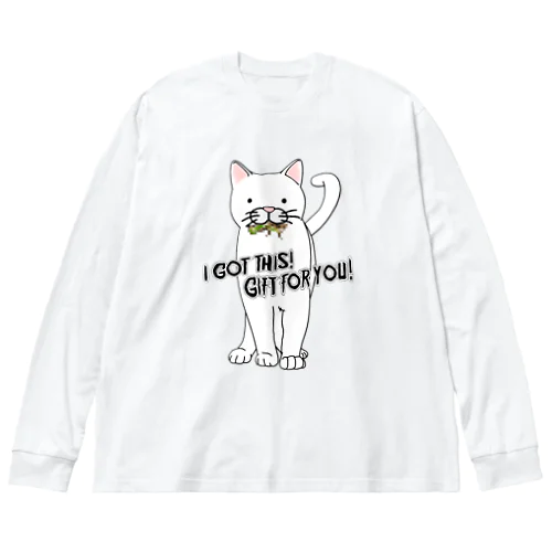 狩人ネコ ビッグシルエットロングスリーブTシャツ