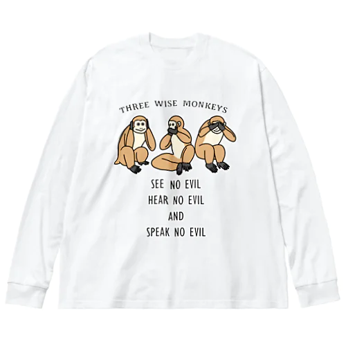 三猿 루즈핏 롱 슬리브 티셔츠