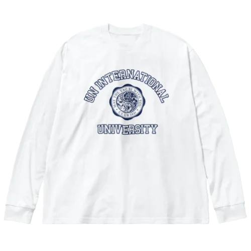 UN INTERNATIONAL UNIVERSITY （NAVY PRINT） ビッグシルエットロングスリーブTシャツ