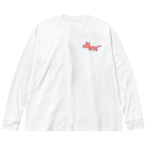 隣の客をよく食いそうな犬 ビッグシルエットロングスリーブTシャツ