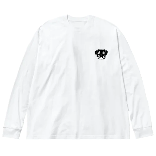 黒パグ_シンプルver. ビッグシルエットロングスリーブTシャツ