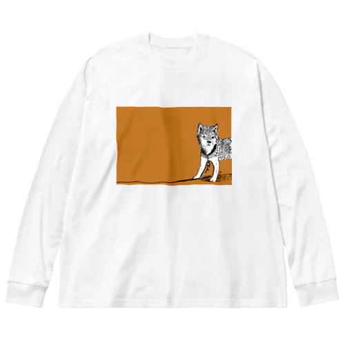 くろしばのろくすけ（オツム） ビッグシルエットロングスリーブTシャツ