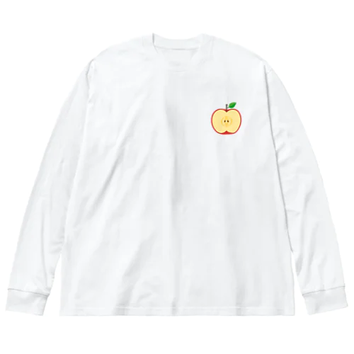 [☆両面] リンゴは皮ごと【視力検査表パロディ】 Big Long Sleeve T-Shirt