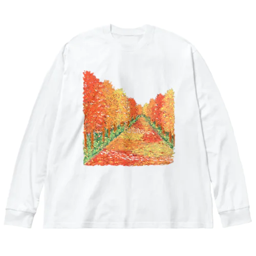 秋の散歩道 ビッグシルエットロングスリーブTシャツ