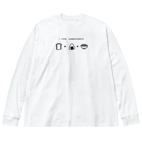 I LOVE 炭水化物 ビッグシルエットロングスリーブTシャツ