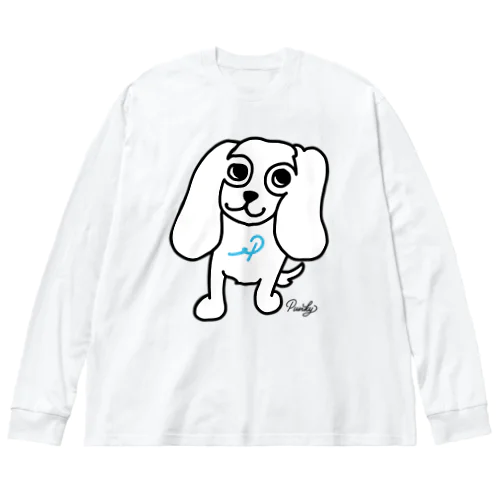 パンキーくん　モノライン　ブルーP Big Long Sleeve T-Shirt