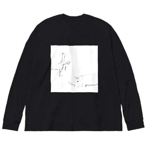 キリンとサイ Big Long Sleeve T-Shirt