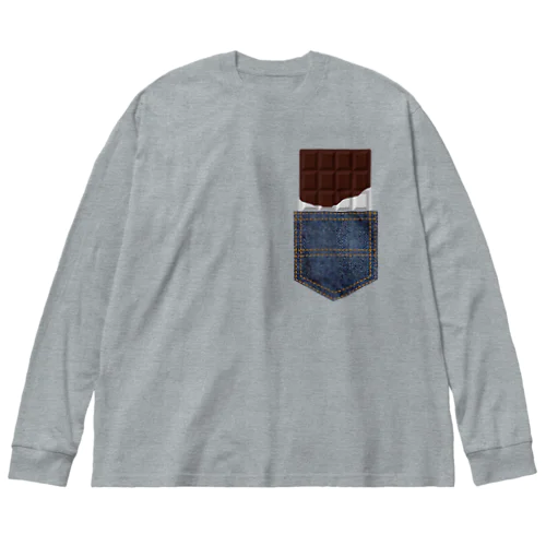 チョコレートインデニムポケット ビッグシルエットロングスリーブTシャツ