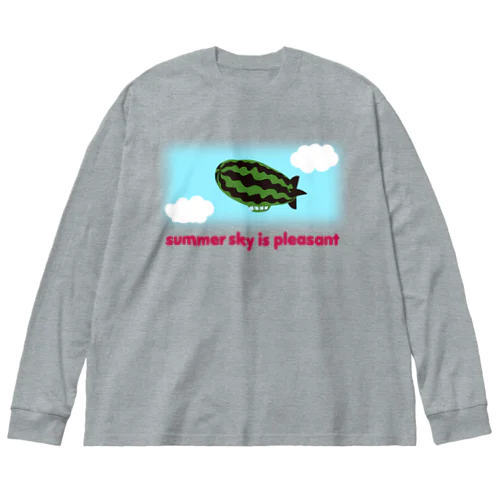 スイカ飛行船 Big Long Sleeve T-Shirt