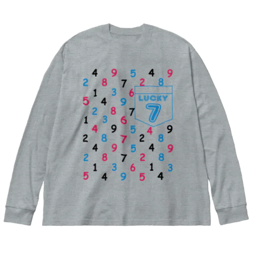 数字柄 ビッグシルエットロングスリーブTシャツ