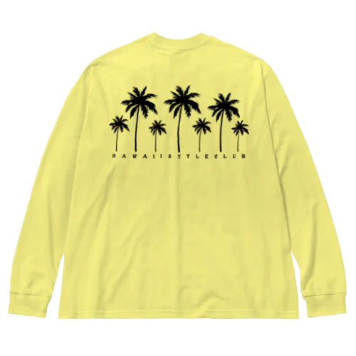 〔Back Print〕 Palm tree ビッグシルエットロングスリーブTシャツ