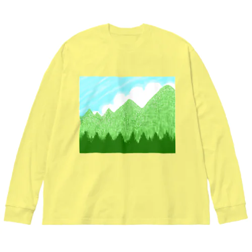 ☁️青空と雲☁️と青い山脈🗻ズ ビッグシルエットロングスリーブTシャツ