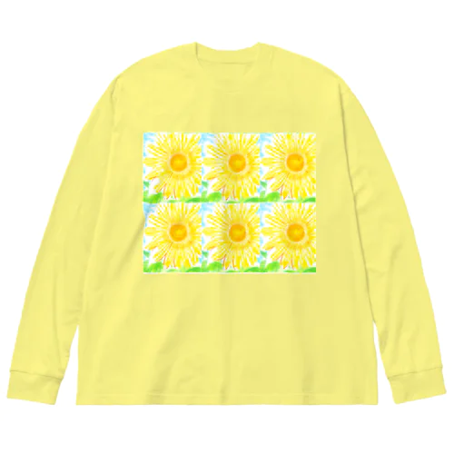 🌻夏休み日記のひまわり🌻 ビッグシルエットロングスリーブTシャツ