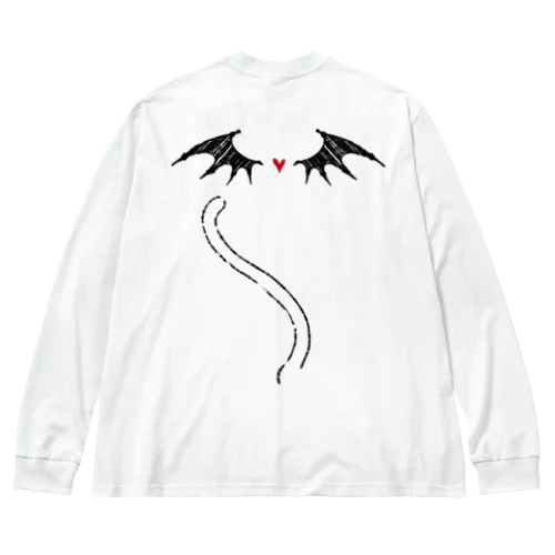 ▽ 白猫に 悪魔に なる？ Big Long Sleeve T-Shirt