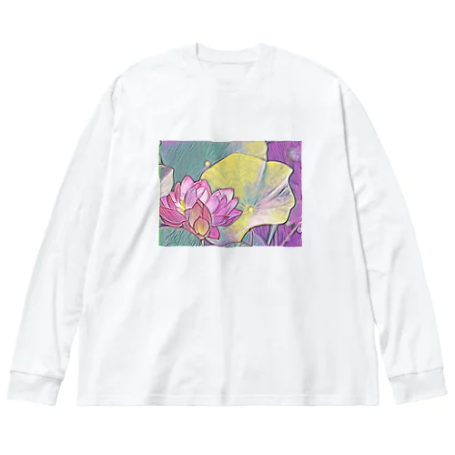 清らかな心・蓮の花 ビッグシルエットロングスリーブTシャツ