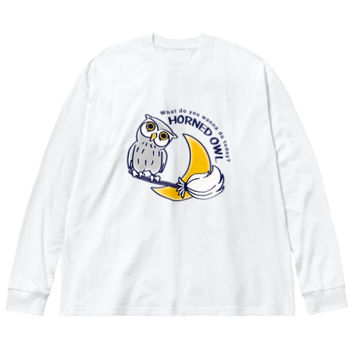 CT71 夜の誘惑 HORNED OWL_A Big Long Sleeve T-Shirt