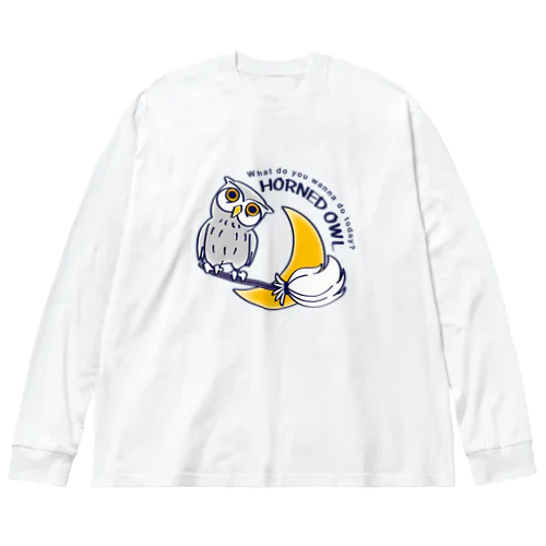 CT71 夜の誘惑 HORNED OWL_A ビッグシルエットロングスリーブTシャツ