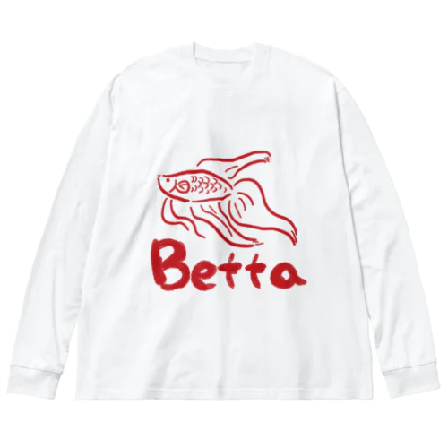 シンプルトラベタ（赤） ビッグシルエットロングスリーブTシャツ