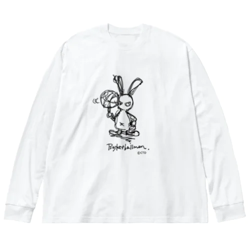 バスケうさぎ ビッグシルエットロングスリーブTシャツ