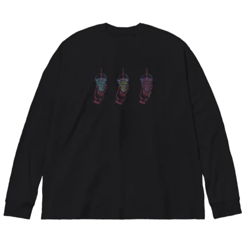 飲むだけで太るアレ×3 (black) Big Long Sleeve T-Shirt