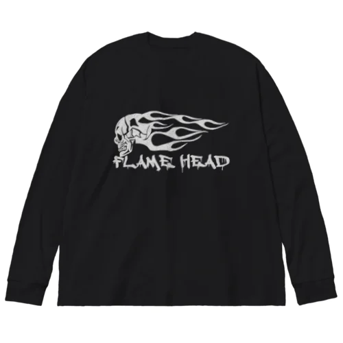 FLAME HEAD WHT Big Long Sleeve T-Shirt