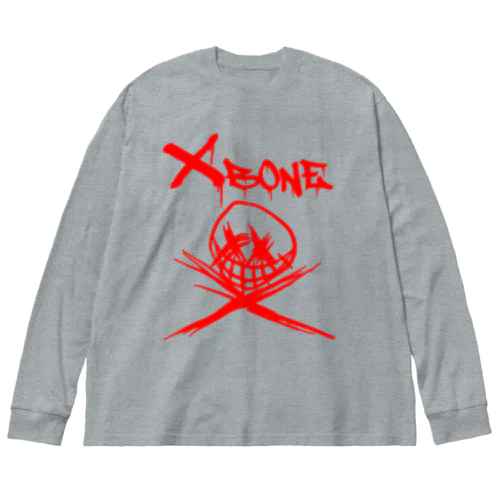 RAKUGAKIXBONE RED ビッグシルエットロングスリーブTシャツ