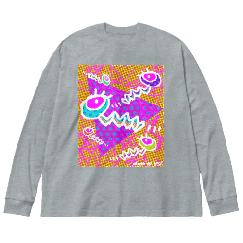 GRAFFITI WORM WRITTEN IN CHALK ビッグシルエットロングスリーブTシャツ