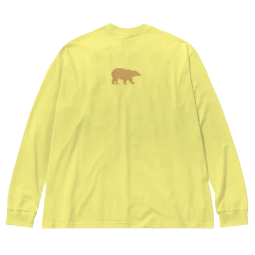 熊シルエット（ベージュ） Big Long Sleeve T-Shirt