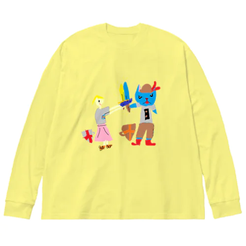 戦うママと長靴をはいた猫 Big Long Sleeve T-Shirt