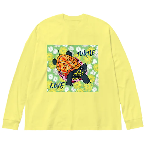 子亀のクサガメちゃん カラフル Big Long Sleeve T-Shirt