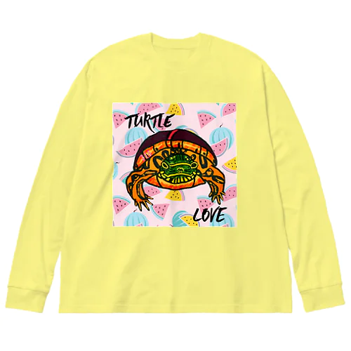 アカセスジガメちゃん カラフル Big Long Sleeve T-Shirt