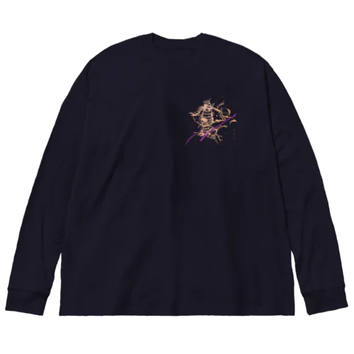 Hands Up! 籠球侍 BASKETBALL SAMURAI 挑 try（Bronze×Purple） ビッグシルエットロングスリーブTシャツ