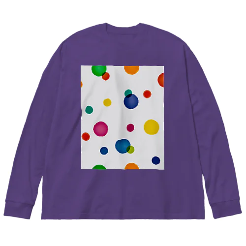 カラフルポップ水玉 Big Long Sleeve T-Shirt