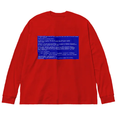 一番コワいヤツ　ブルースクリーン Big Long Sleeve T-Shirt