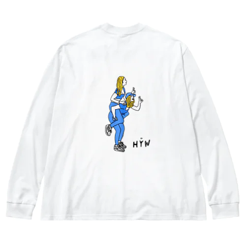 HYW Blue girl Big Long Sleeve T-Shirt