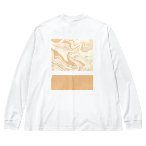 Marble_orange ビッグシルエットロングスリーブTシャツ