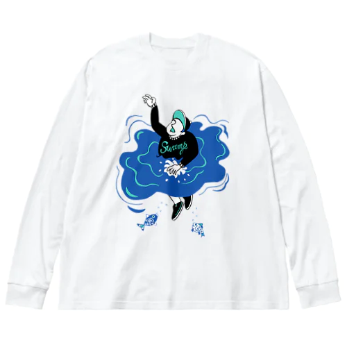 Super Positive Blue ビッグシルエットロングスリーブTシャツ