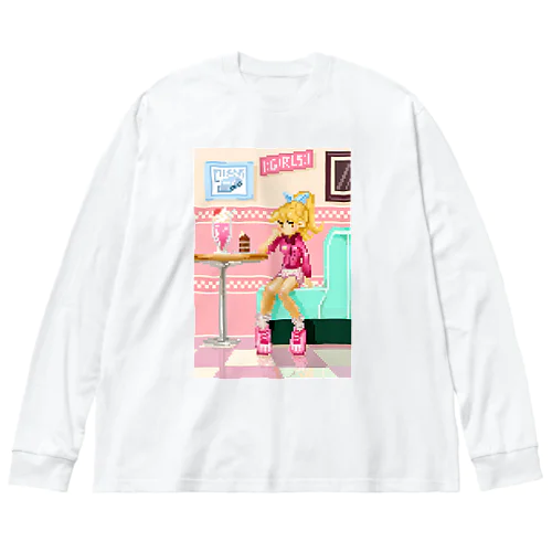 Waiting girl in the Cafe 80's Big Long Sleeve T-Shirt