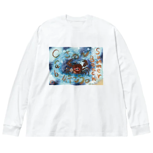 夏のビーチ「カニ」ってどんな事考えているのかな？分かんない事ってあるよね。💗 Big Long Sleeve T-Shirt