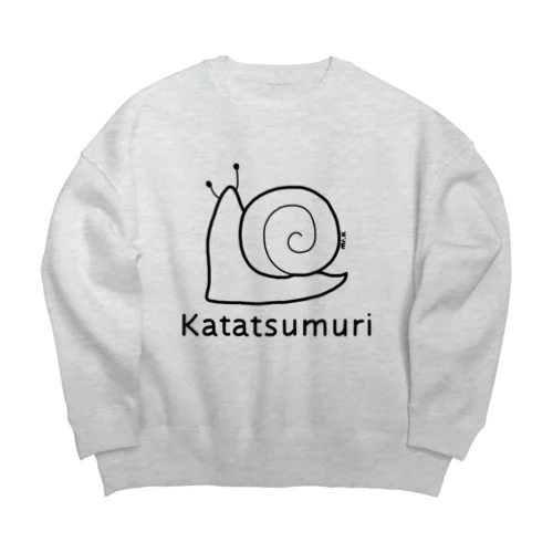 Katatsumuri (カタツムリ) 黒デザイン Big Crew Neck Sweatshirt