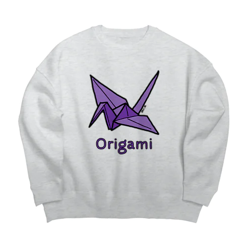 Origami (折り紙鶴) 色デザイン ビッグシルエットスウェット
