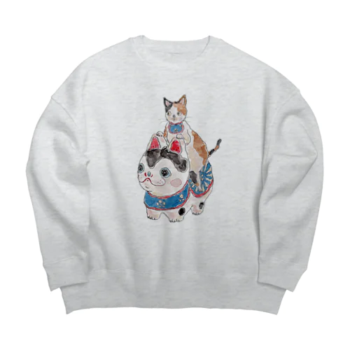 爆走！犬張子にゃんこ Big Crew Neck Sweatshirt