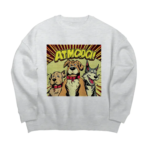 アメコミ風　三兄弟 Big Crew Neck Sweatshirt