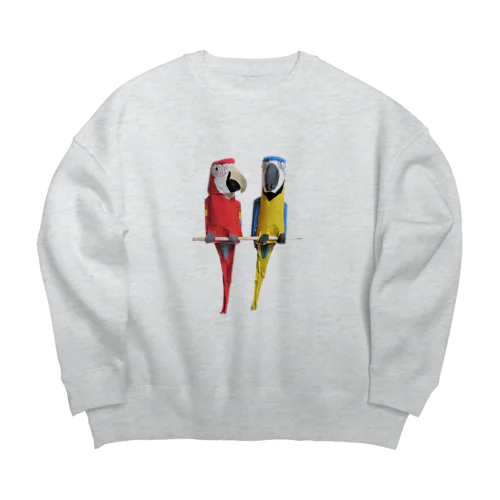 紙コップのコンゴウインコ Big Crew Neck Sweatshirt