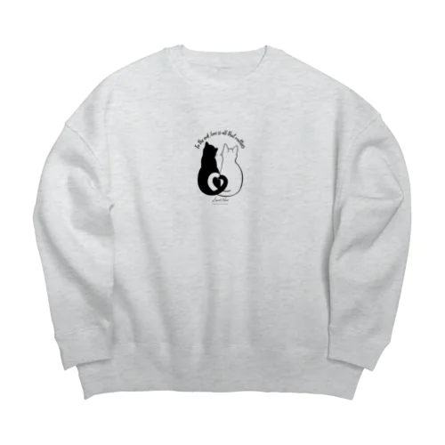 幸せを呼ぶ癒しのお守りネコちゃん Big Crew Neck Sweatshirt