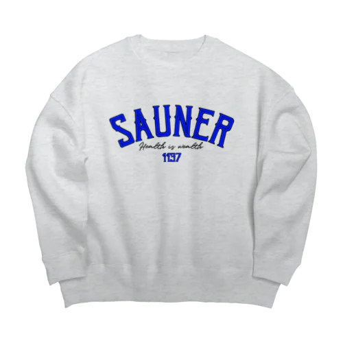 SAUNER1137 Blue Big Crew Neck Sweatshirt