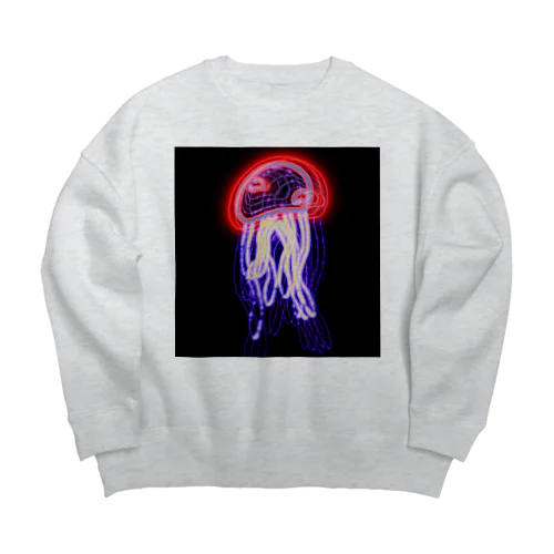 jellyfish_ネオン Big Crew Neck Sweatshirt