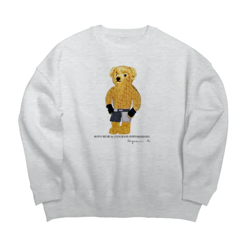 koyo bear① Big Crew Neck Sweatshirt