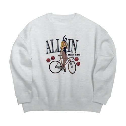 "ALL IN -Track Club-" Big Crew Neck Sweatshirt